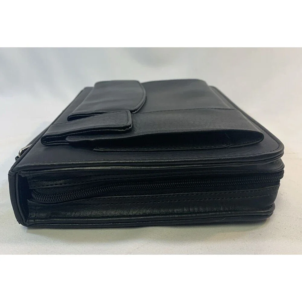 Personal Management System  Not Dated + Solar Calculator Zip Leather Case VTG